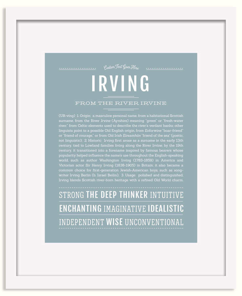 Frame Options | Powder Blue | White Frame, Matted