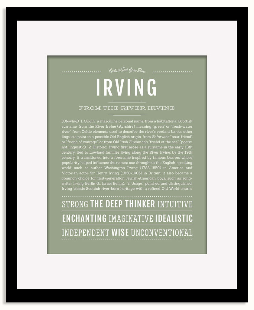 Frame Options | Sage | Black Frame, Matted