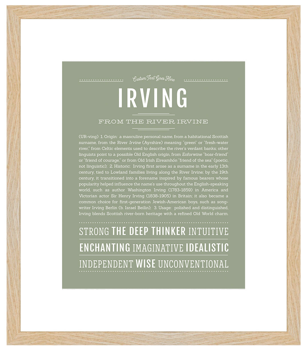 Frame Options | Sage | Maple Frame, Matted