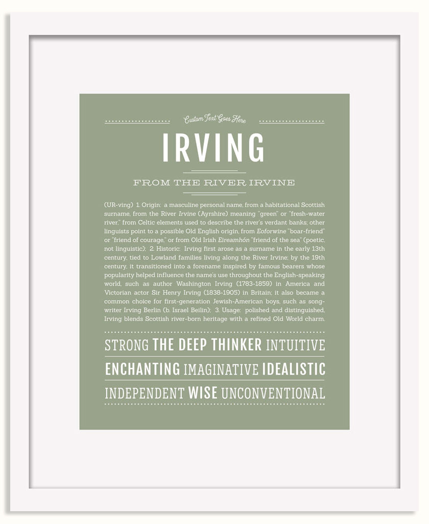 Frame Options | Sage | White Frame, Matted