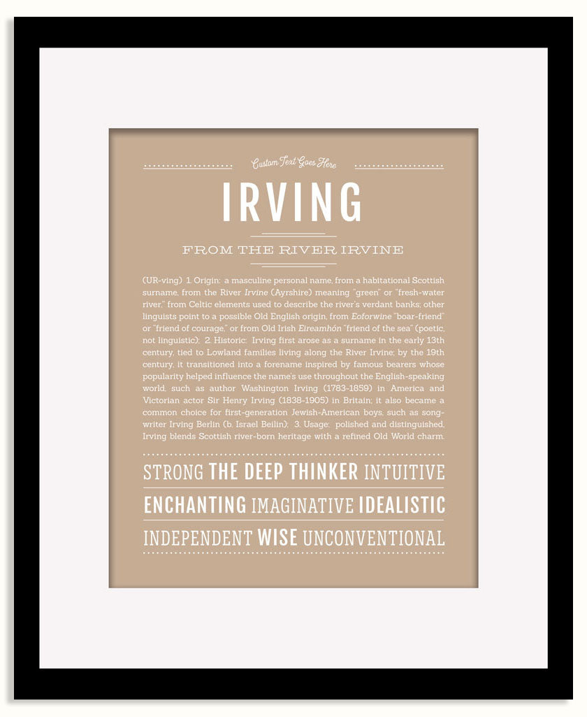 Frame Options | Tan | Black Frame, Matted