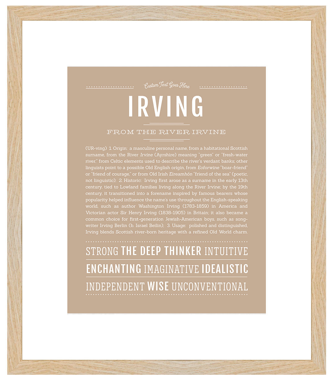 Frame Options | Tan | Maple Frame, Matted