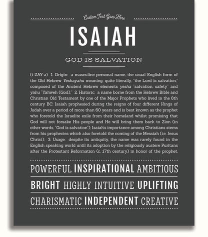 Isaiah | Name Art Print - Personalized Custom Gifts – Name Stories