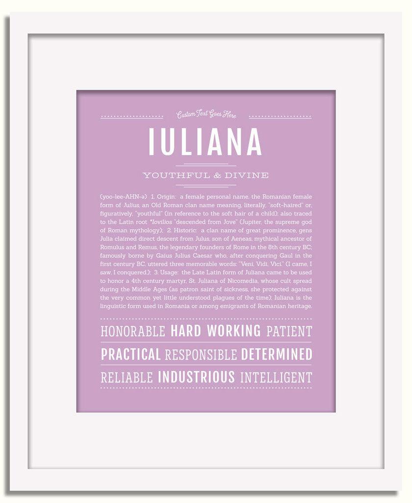 Frame Options | Lilac | White Frame, Matted