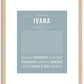 Ivana | Name Art Print