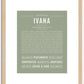 Ivana | Name Art Print