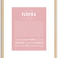 Ivanna | Name Art Print