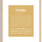 Ivanna | Name Art Print