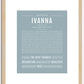 Ivanna | Name Art Print