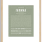 Ivanna | Name Art Print