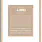 Ivanna | Name Art Print