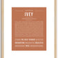 Ivey | Name Art Print