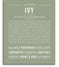 Ivy Personalized Name Meaning Art Prints – Name Stories