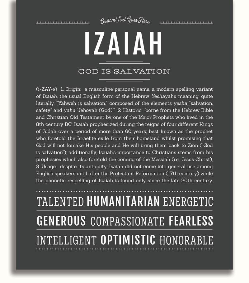 Izaiah | Name Art Print – Name Stories