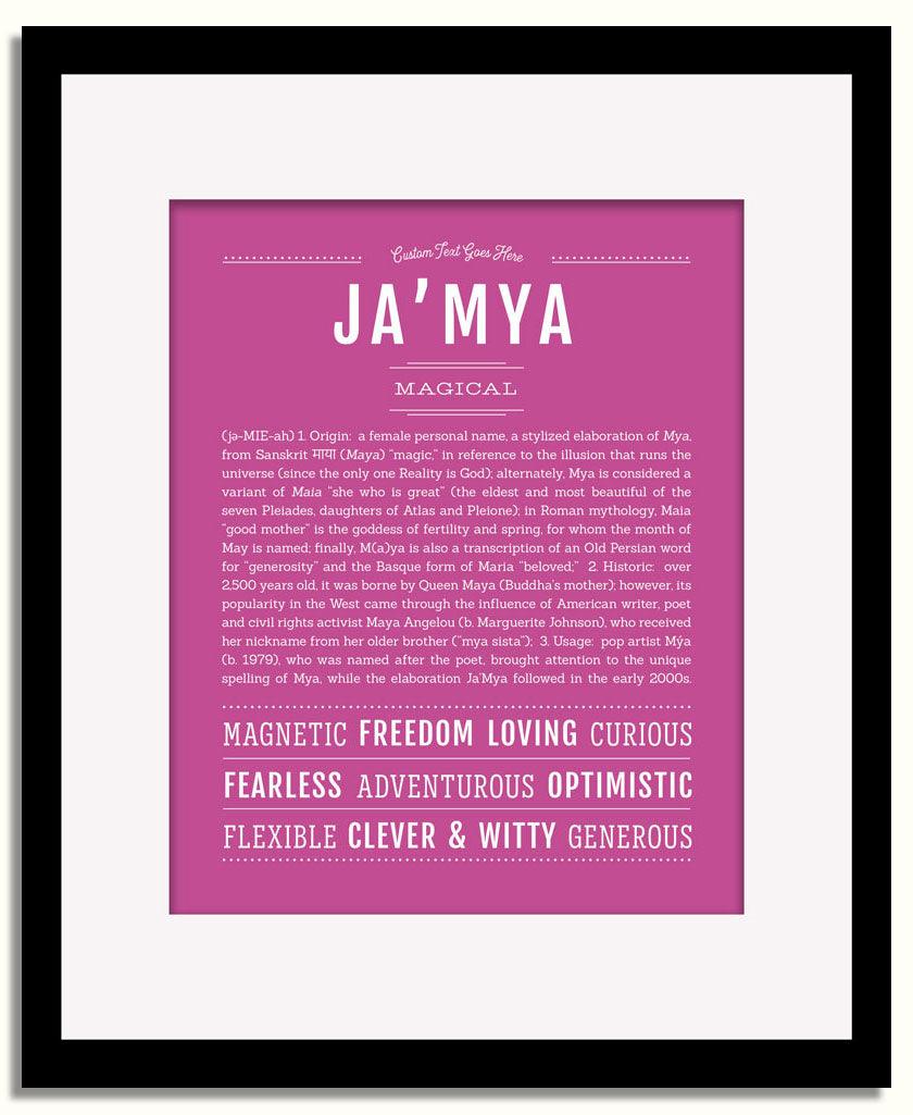 Frame Options | Dark Pink | Black Frame, Matted