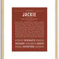 Jackie (female) | Name Art Print