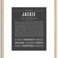 Jackie (female) | Name Art Print