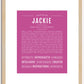 Jackie (female) | Name Art Print