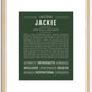 Jackie (female) | Name Art Print