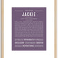 Jackie (female) | Name Art Print