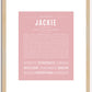 Jackie (female) | Name Art Print