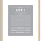 Jackie (female) | Name Art Print