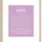 Jackie (female) | Name Art Print