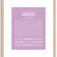 Jackie (male) | Name Art Print