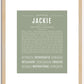 Jackie (female) | Name Art Print