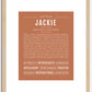 Jackie (female) | Name Art Print