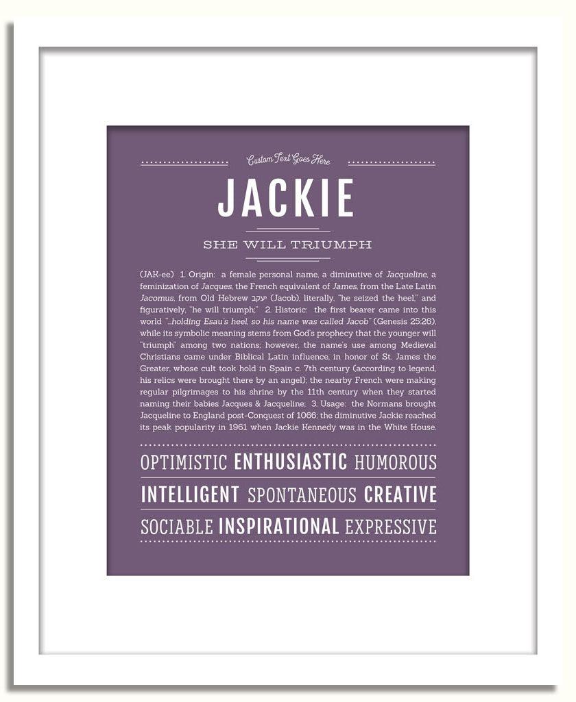 Jackie (female) | Name Art Print – Name Stories