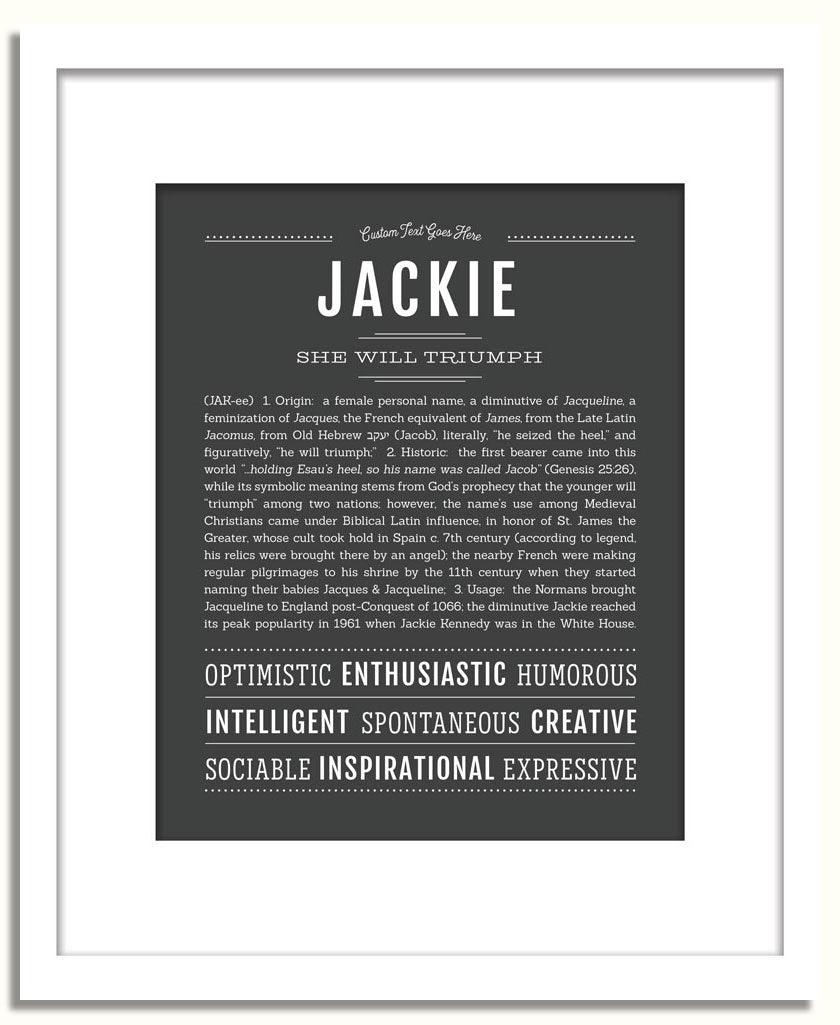 Jackie (female) | Name Art Print – Name Stories