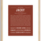 Jacky (female) | Name Art Print