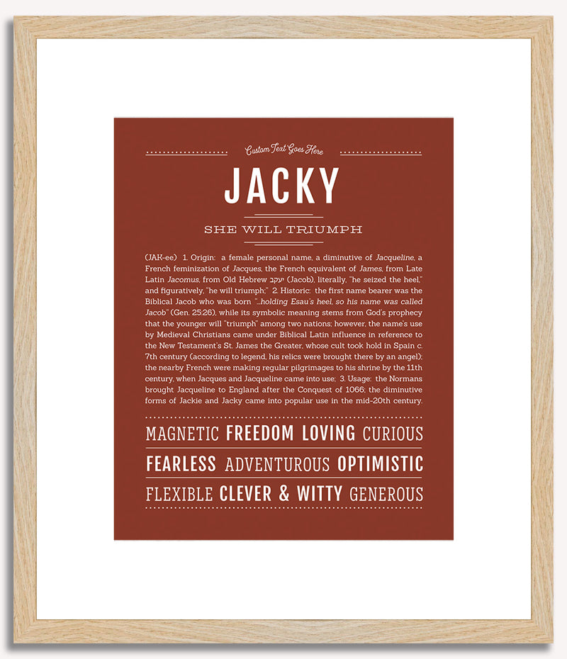 Jacky (female) | Name Art Print