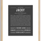 Jacky (female) | Name Art Print