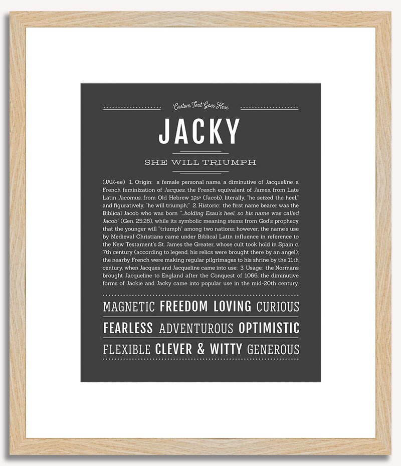 Jacky (female) | Name Art Print