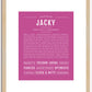 Jacky (female) | Name Art Print