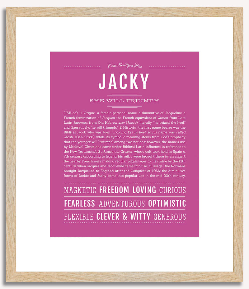 Jacky (female) | Name Art Print