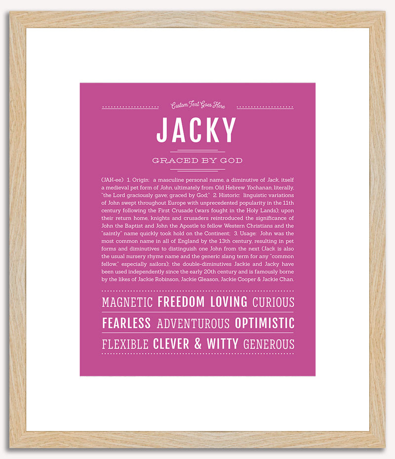 Jacky (male) | Name Art Print