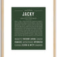 Jacky (female) | Name Art Print