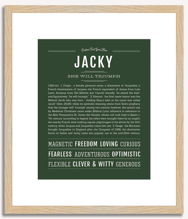 Jacky (female) | Name Art Print