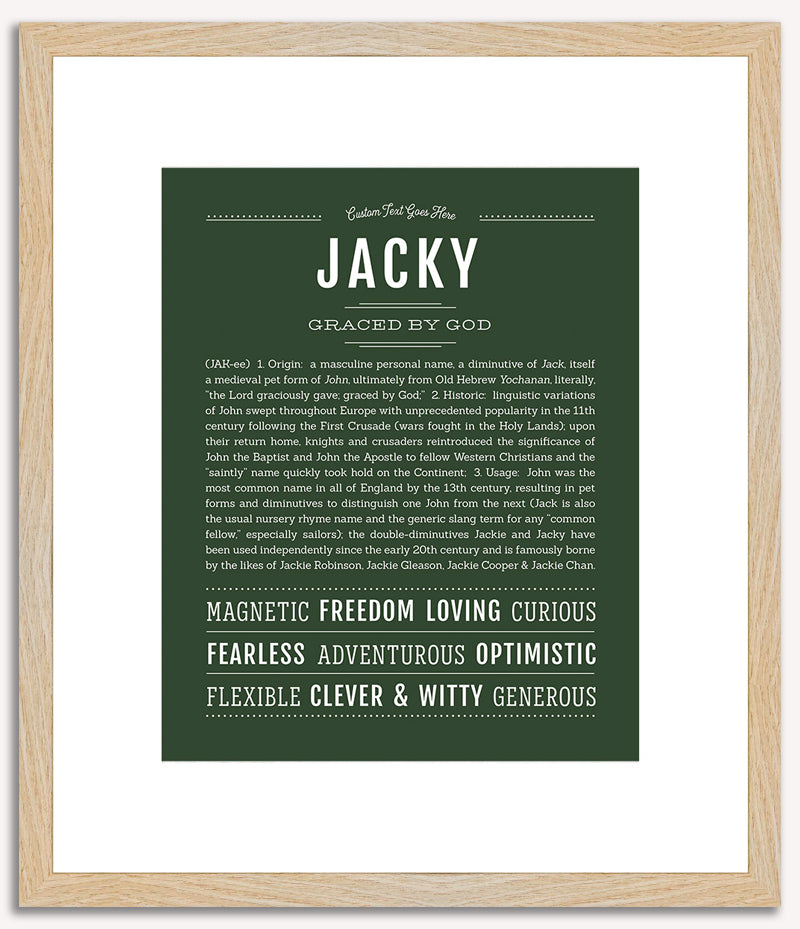 Jacky (male) | Name Art Print