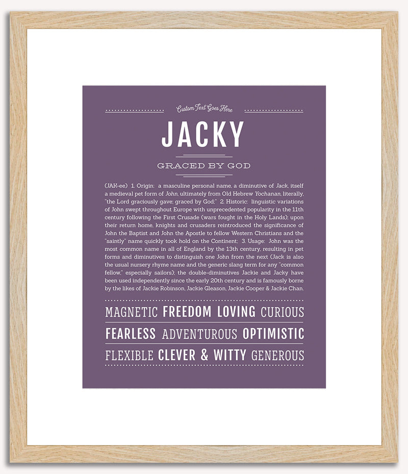 Jacky (male) | Name Art Print