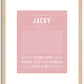 Jacky (female) | Name Art Print