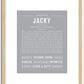 Jacky (female) | Name Art Print