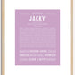 Jacky (female) | Name Art Print