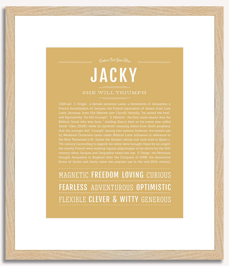 Jacky (female) | Name Art Print