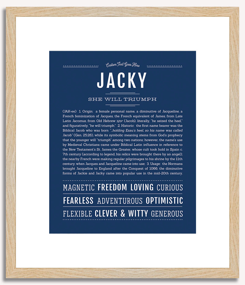 Jacky (female) | Name Art Print