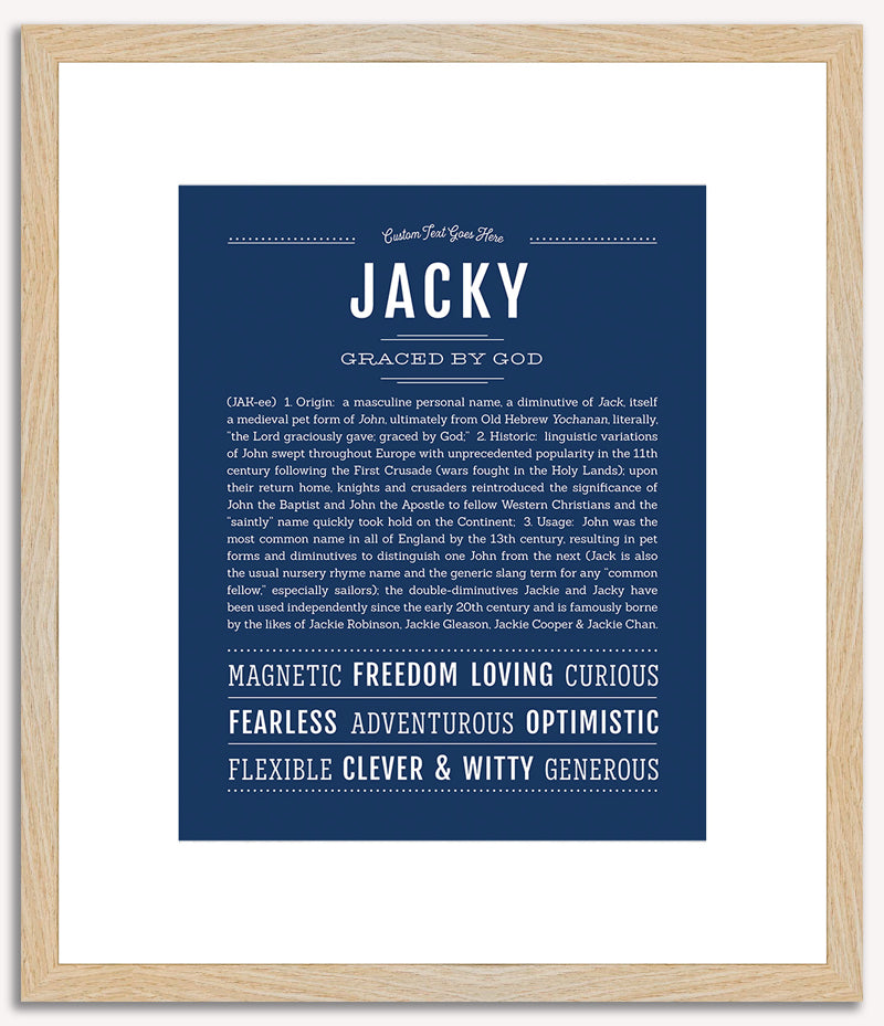 Jacky (male) | Name Art Print