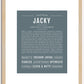 Jacky (female) | Name Art Print